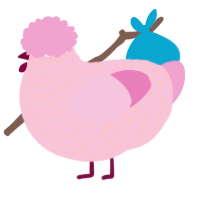 A rose and pink chicken with a lace pattern