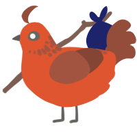 Tortrix, a vermilion and russet chicken with a neck-speckle pattern