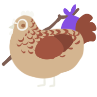 Chai, a beige and russet chicken with a half-lace pattern