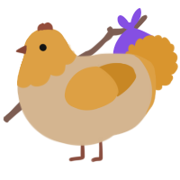 A beige and orange chicken with a head pattern