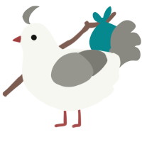 A white and ash chicken