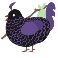 Unraveling, a sable and overcast chicken with a lace pattern