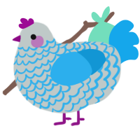 A silver and sky chicken with a lace pattern
