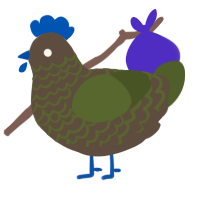 A bark and olive chicken with a lace pattern