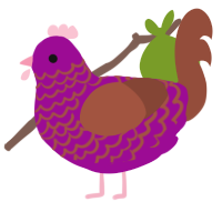 A plum and russet chicken with a lace pattern