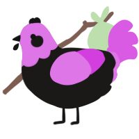 A sable and orchid chicken with a head pattern