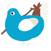 A cerulean and white chicken
