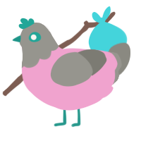 Chic Hen, a pink and ash chicken with a head pattern