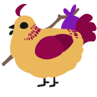 A honey and maroon chicken with a neck-band pattern