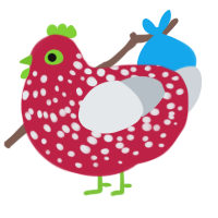 Sush Mroom, a crimson and mist chicken with a speckle pattern