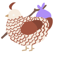 A cream and russet chicken with a lace pattern