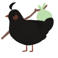 A sable chicken with a lace pattern