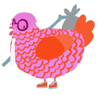 A leaf and cerulean chicken with a lace pattern