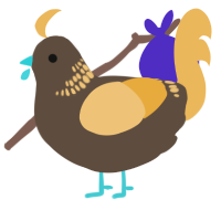 A bark and honey chicken with a neck-band pattern