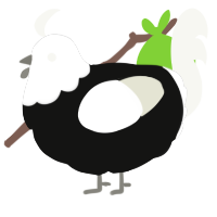A black and white chicken with a head pattern