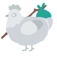 A mist chicken with a head pattern