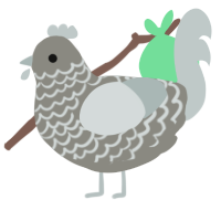 A ash and silver chicken with a lace pattern