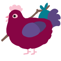 A maroon and overcast chicken