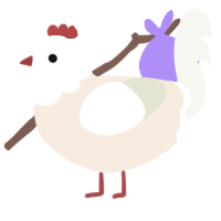 A cream and white chicken with a head pattern