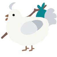 A white and mist chicken