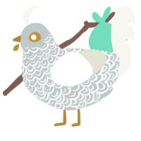 A silver and white chicken with a double-lace pattern