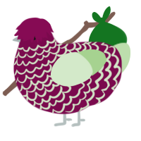 A wine and gluppy chicken with a lace pattern