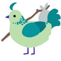 A gluppy and teal chicken with a neck-speckle pattern