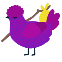 A violet and plum chicken with a lace pattern