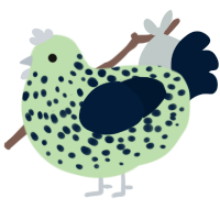 A gluppy and tumblr chicken with a speckle pattern