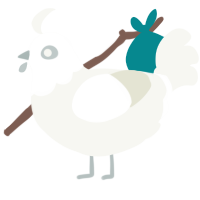 A white chicken with a head pattern
