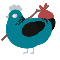A sea and black chicken with a neck-band pattern