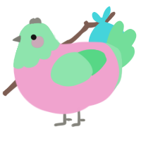 Gummy, a pink and spring chicken with a head pattern