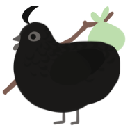Full Moontini, a sable and black chicken with a half-lace pattern