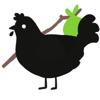 A black chicken with a neck-speckle pattern