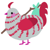 A silver and crimson chicken with a bar pattern
