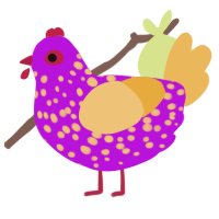 A amethyst and honey chicken with a speckle pattern