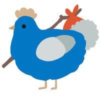 A sapphire and silver chicken