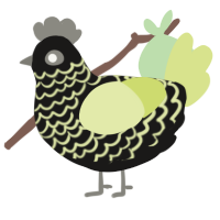 A sable and lemon chicken with a lace pattern