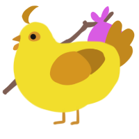 A yellow and ochre chicken