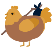 A brown and orange chicken with a head pattern
