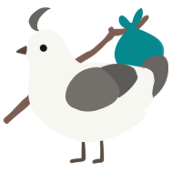 A white and grey chicken