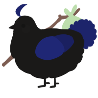 A sable and navy chicken