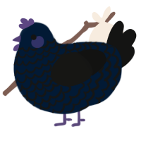 A tumblr and black chicken with a lace pattern