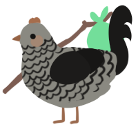 A ash and sable chicken with a lace pattern