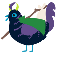 A tumblr and overcast chicken with a half-bar pattern