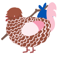 A russet and rose chicken with a lace pattern
