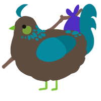 A bark and sea chicken with a neck-speckle pattern