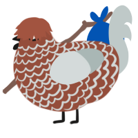 A russet and silver chicken with a lace pattern