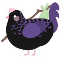 A sable and overcast chicken with a half-lace pattern