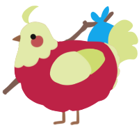 A crimson and lemon chicken with a head pattern